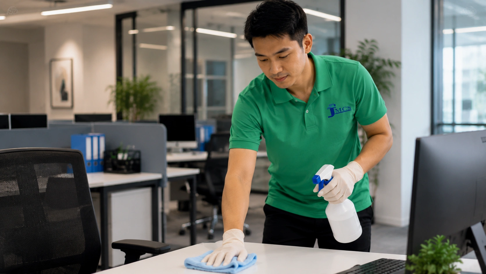 Organized office cleaning